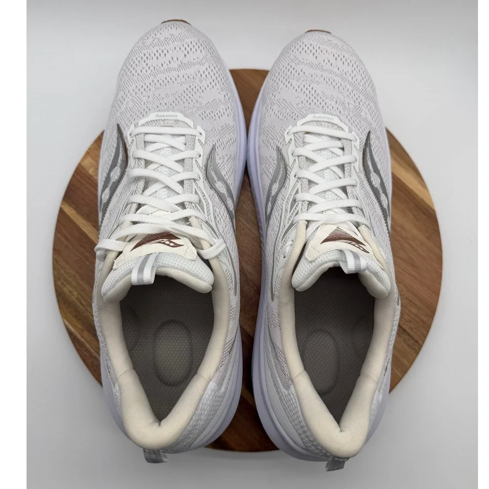 Saucony Echelon 9 Men's Size 14 Running Shoes White‎ Silver Gum 0674
